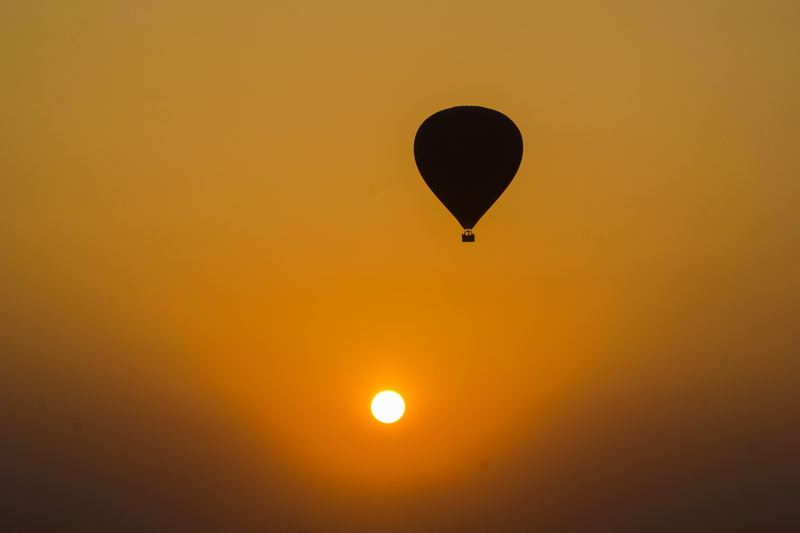 air, silhouette, globe, mid-air, orange color, scenics - nature, sunset, fly, 5K, balloon, nature, outdoors, hot air balloon, transportation, bagan, travel