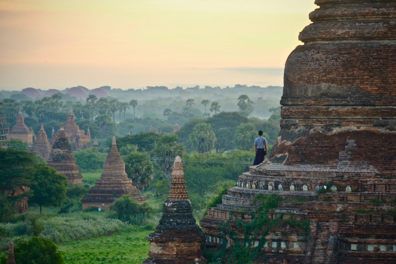worship, serennity, travel destinations, temple, outdoors, sunrise, architecture, landscape, shrine, tourism, pagoda, temples, human, built structure, building exterior