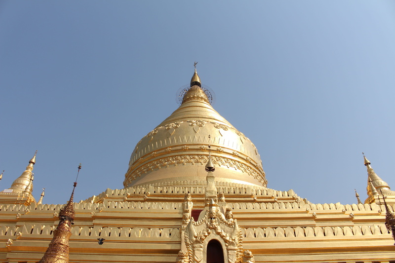 building exterior, travel, built structure, no people, myanmar, gold colored, sky, religion, ancient, temple, gold, architecture, low angle view, pagoda