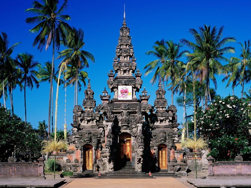 plant, gray, tropical climate, cathedral, built structure, religion, building, indonesia, no people, palm tree, architecture, travel, building exterior