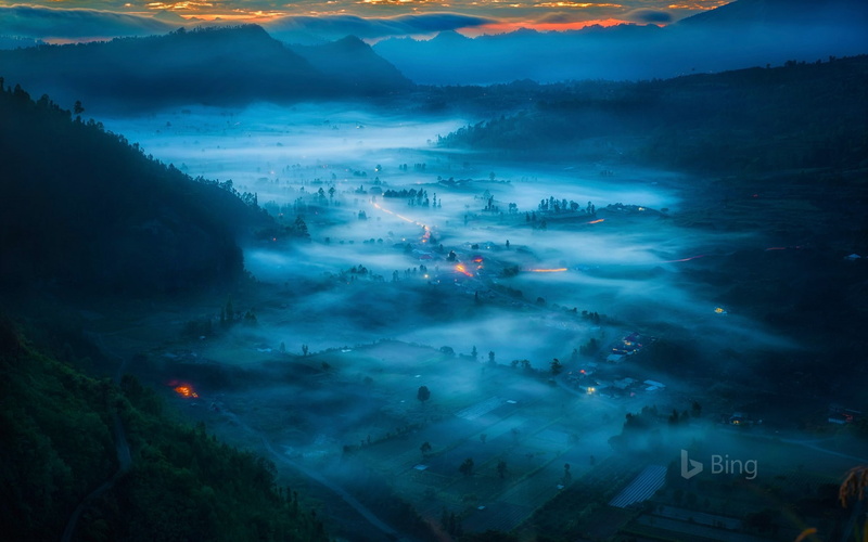 land, cloud - sky, no people, indonesia, beauty in nature, aerial view, tranquility, tranquil scene, wallpap, non-urban scene, desktop, kintamani, bali