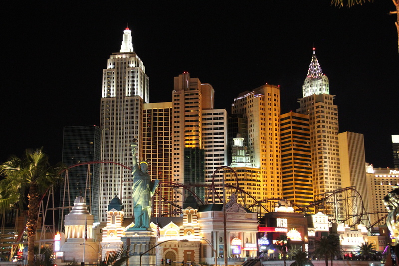 financial district, building exterior, las vegas strip, travel, spire, outdoors, office building exterior, Nevada, Night, tower, tall - high, office, no people