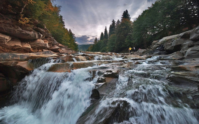 frankivsk, ivano, Ivano-Frankivsk region, a waterfall on the river Prut, 1080P, Ukraine, region