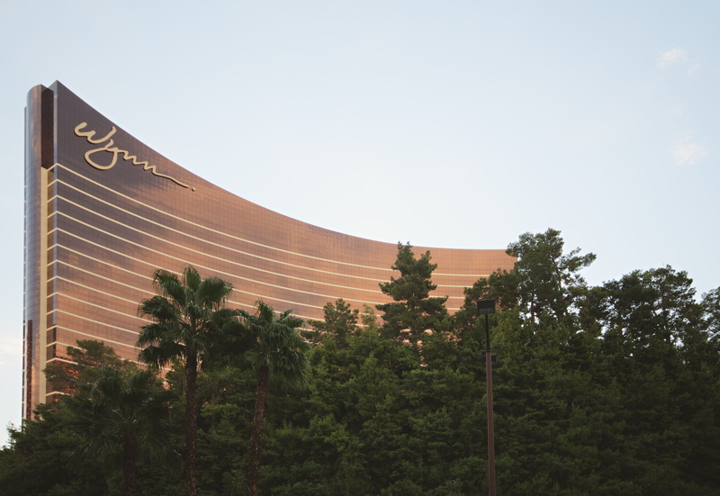 landscape, convention center, conifer, building, text, las vegas, communication, sky, soil, low angle view, panoramic, copy space, day, resort, office building