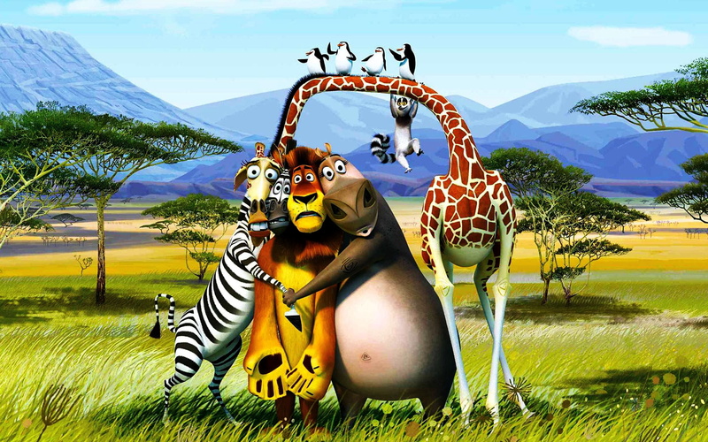 madagascar, Africa, desert, 1080P, trees, penguins, kavalsky, mountains, poster