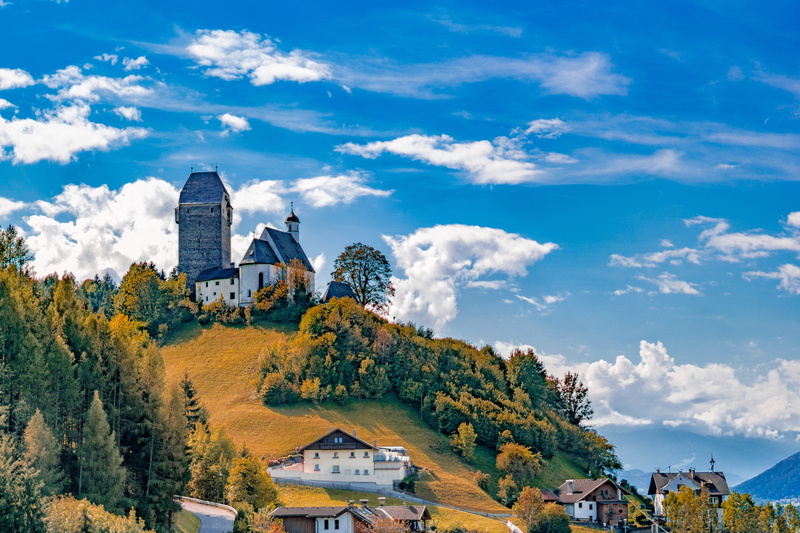 built structure, schwaz, cloud - sky, architecture, mountain, building exterior, outdoors, no people, change, nature, autumn, the past, travel destinations