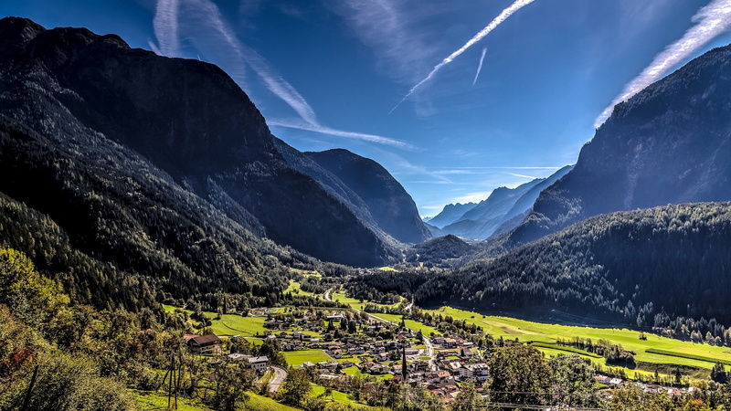 forest, Tyrol, photography, Austria, nature, mountains, valley, Alps, 1080P, summer, landscape, village
