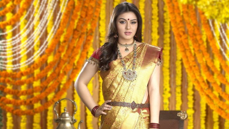 Hansika Motwani, Traditional, 2K, Saree, 4K