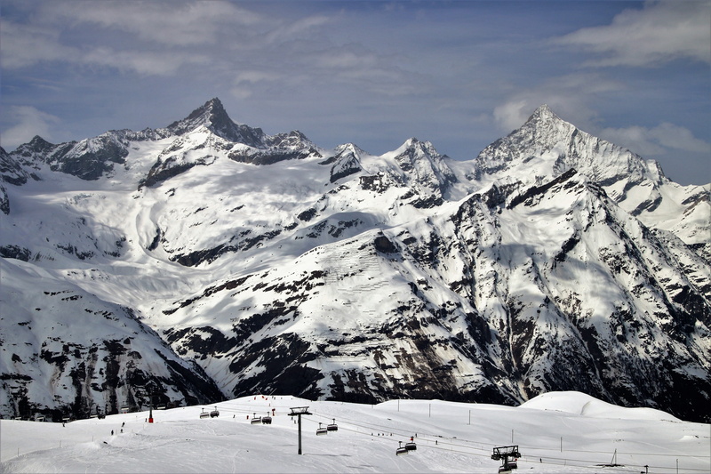 landscape, amazing, sky, cold, ski resort, mountain peak, tranquility, tranquil scene, scenery, atvs, sport, figure, alpine, snowcapped mountain, 3d, seasons of the year