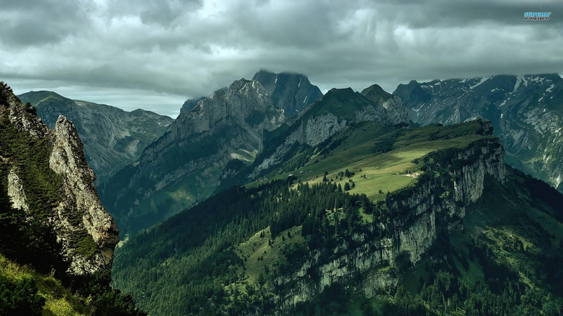 alpstein, mountain, breathtaking, beautiful, white, mountains, nature and landscapes, 1080P, landscape, green