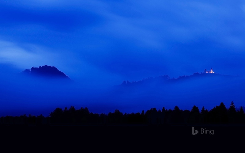 nature, bing, cloud - sky, building exterior, purple, no people, jamnik, environment, beauty in nature, slovenia, 1080P, silhouette, power in nature, tranquil scene