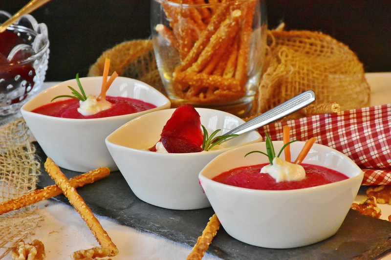 starter, red, bowl, kitchen, three, feed, cream, vegetarian, italian food, spoon, dip, nutrition, eat, kitchen utensil, table, vegetables, bowls, ready-to-eat