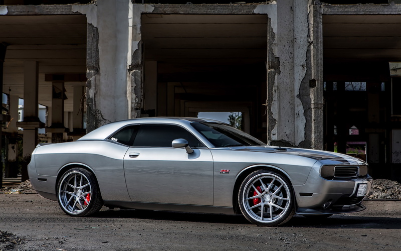 Dodge Challenger, muscle car, dodge, adv, Dodge Challenger SRT, grey, 2K, challenger