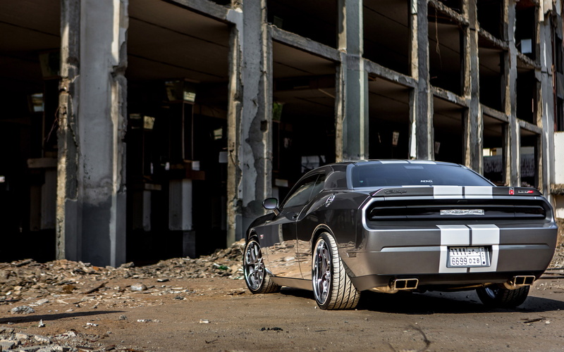 challenger, muscle car, Dodge Challenger, adv, rear, 2K, srt, Dodge Challenger SRT