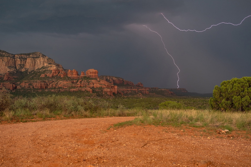 valley, 1080P, Sedona, lightning, Arizona, rocks, AZ