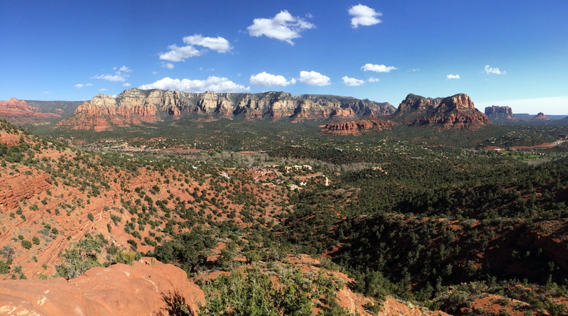 southwest, solid, tranquil scene, environment, nature, sandstone, outdoors, eroded, sedona, mountain range, blue, land, sky, clouds, 4K, travel destinations