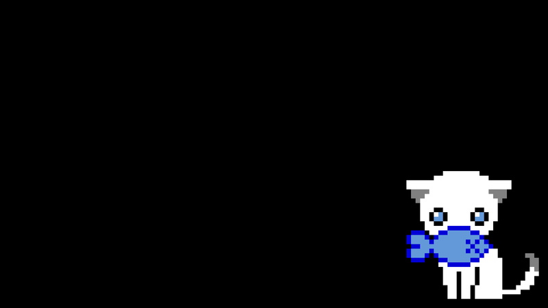 fish, animals, pixels, cat, 1080P, minimalism, pixel art