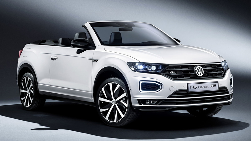 Crossover Car, Volkswagen, Volkswagen T-Roc R-Line, White Car, Subcompact Car, Car, 1080P, Convertible, SUV