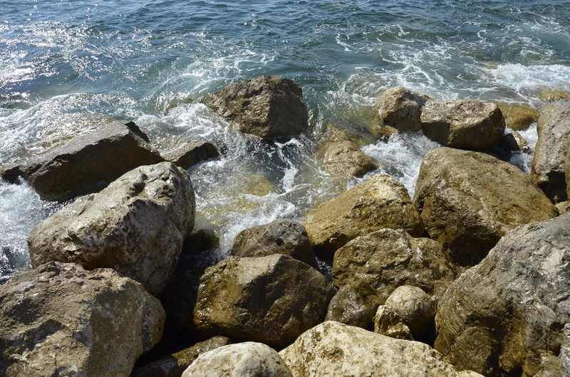 tranquility, beach, Wave, no people, high angle view, 4K, aquatic sport, beauty in nature, scenics - nature, motion, solid, flowing water, cascais, Rock