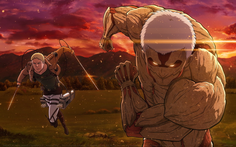 Anime, Sunset, 2K, Attack On Titan, Reiner Braun, Armored Titan