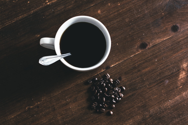 cup, freshness, wood - material, food, 5K, mug, spoon, coffee, black tea, high angle view, topview, wood grain, tabletop, cologne, crockery, tea cup, mood