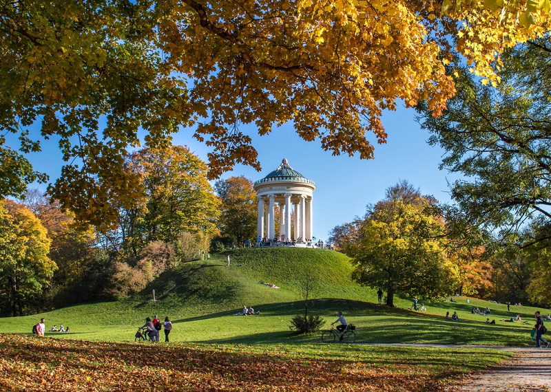 tree, architecture, grass, green color, monopterus, coloring, field, change, yellow, real people, plant, leaves, fall foliage, men, beauty in nature, autumn