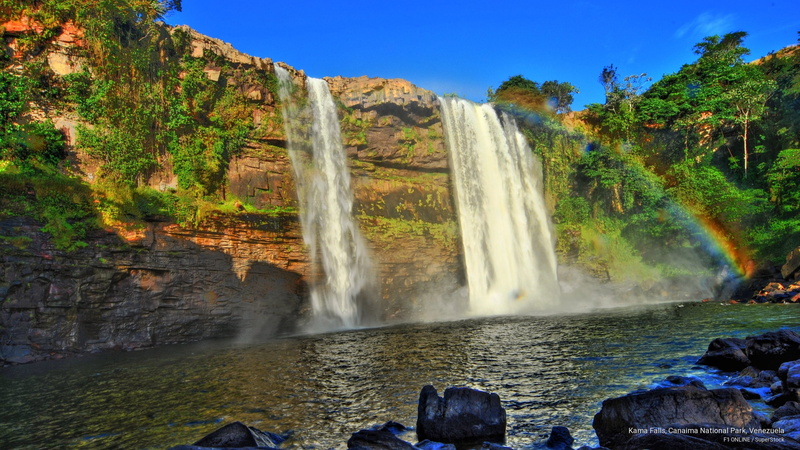 park, venezuela, canaima, national, Waterfalls, falls, kama, 2K