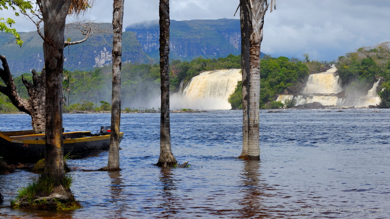 la, venezuela, park, gran, 2K, sabana, Waterfalls, canaima, national