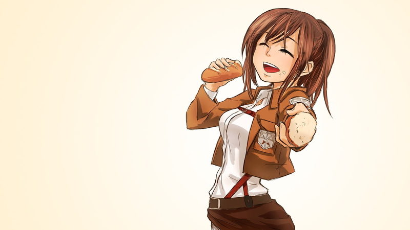 1080P, hd, on, attack, mikasa, anime, ackerman, titan, bread, cartoon/comic