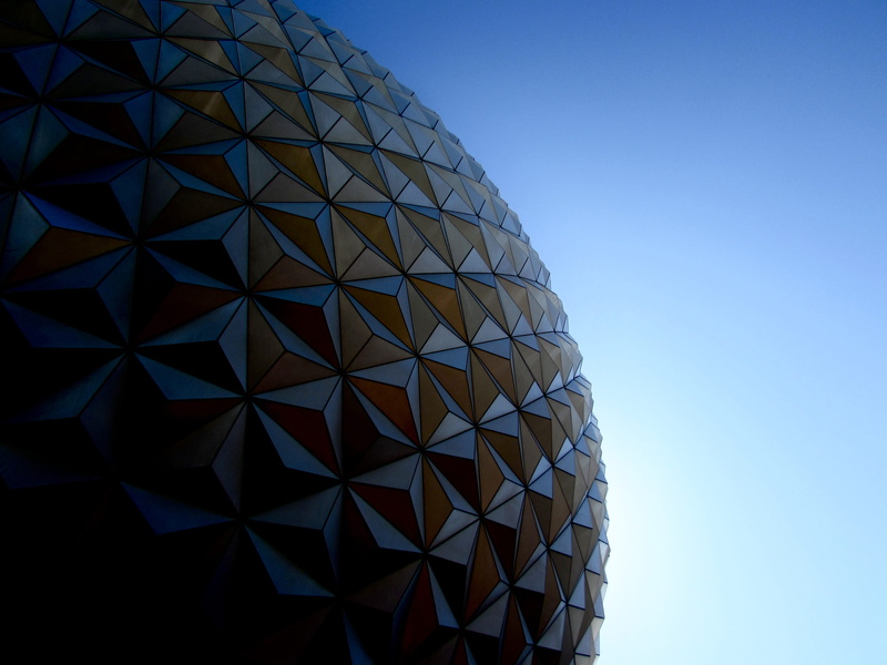 modern, low angle view, arena, photography, angle, epcot, no people, dome, shadow, sphere, art and craft, building, apartment building, state