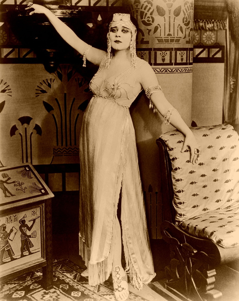 egypt, cleopatra, young adult, silent film, representation, cinema, woman, full length, standing, dress, art and craft, women, queen, theda bara, young women
