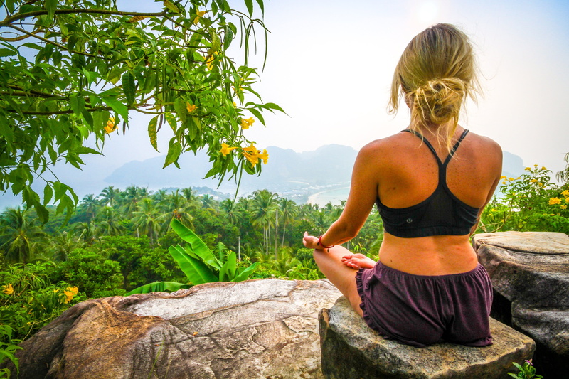 Meditation, outdoors, Thailand, Around the World, hairstyle, sport, blond hair, Calm, meditating, woman, relaxation exercise, Earth, Travel, spirituality