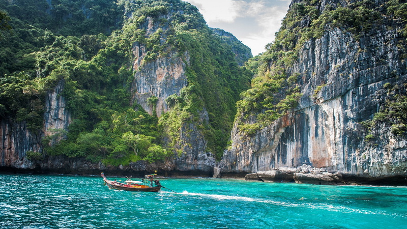 boat, Thailand, Phi Phi Islands, 1080P