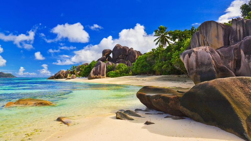 water, nature, rock - object, land, amazing, cloud - sky, plant, tranquil scene, tropical, solid, sea, tranquility, idyllic, sky, no people, scenics - nature
