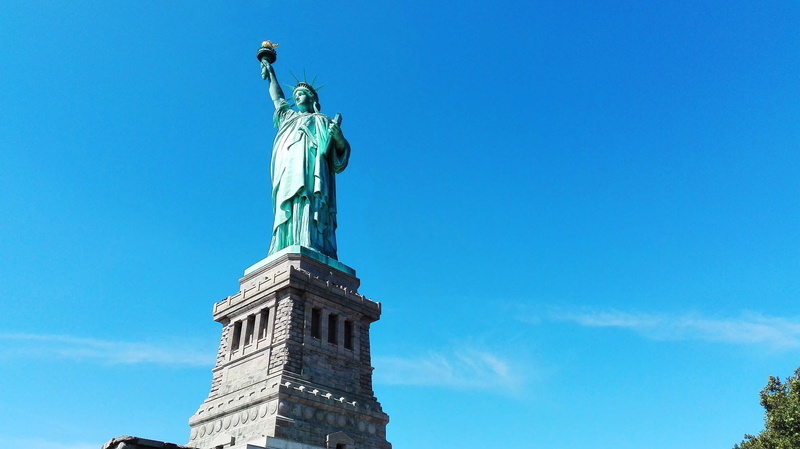 human representation, representation, clear sky, sculpture, history, New York, america, female likeness, monument, nature, island, 1080P, nyc, new world