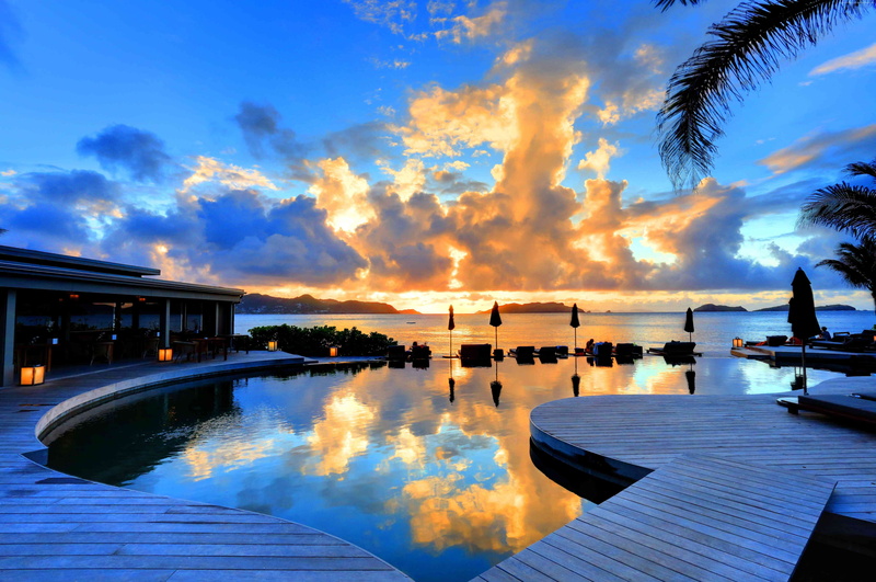 tourism, 4k, 5k, 5K, 8k, Hotel Christopher, pool, travel, St Barth, sunset