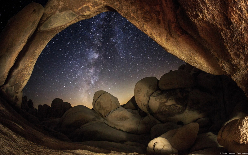california, windows, rock, tranquility, eroded, night, brown, 1080P, geology, solid, physical geography, astronomy, rock - object, non-urban scene, nature