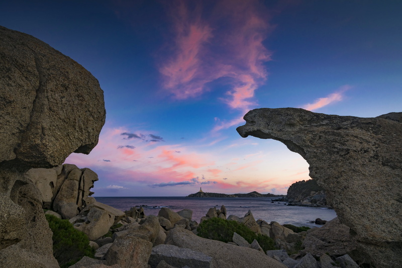 cala burroni, eroded, sea, no people, outdoors, solid, sunset, rock - object, 5K, cloud - sky, sardinia, nature, horizon over water, rock formation, water