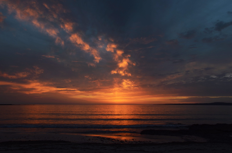 seascape, scenics - nature, sky, horizon over water, tranquility, 4K, horizon, idyllic, italy, orange, red, reflection, blue, sunset, land, outdoors, beauty in nature