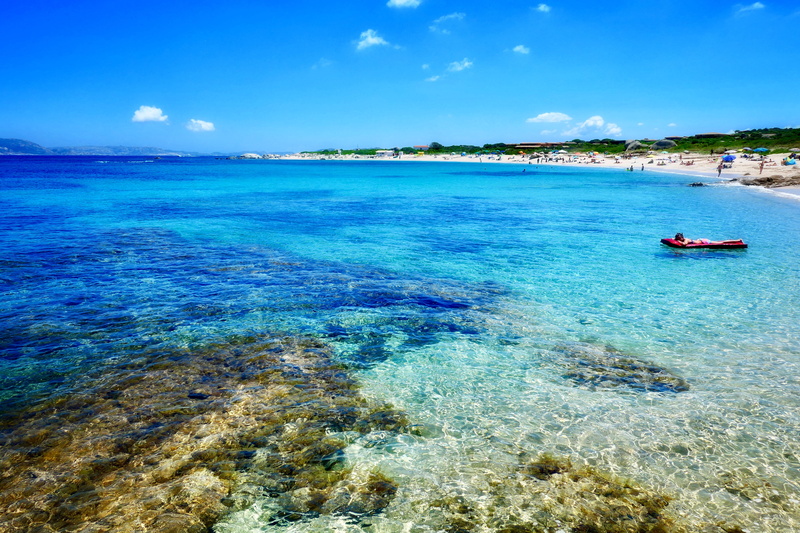 santa teresa di gallura, sea, blue, land, nature, italy, ocean, tranquility, day, turquoise colored, waterfront, scenics - nature, red, beach, mode of transportation