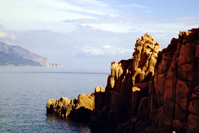 eroded, nature, 5K, sky, cloud - sky, tranquil scene, beach, beauty in nature, weather, italy, red, summer, outdoors, rock, arbatax, tranquility, physical geography
