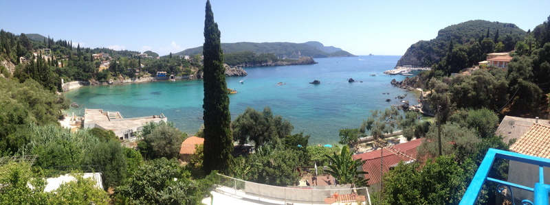 holiday, view, nature, architecture, summer, water, blue, beauty in nature, land, corfu, greece, scenics - nature, beach, high angle view, sky, bay, greek