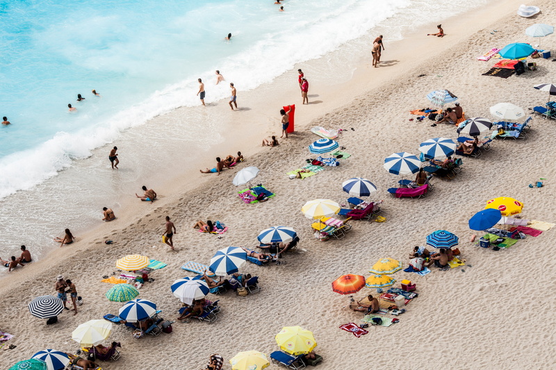 sea, beach, holiday, crowd, hot, outdoors, day, nature, leisure activity, turism, group of people, lefka, ionian islands, view, blue, 5K, land, near, person