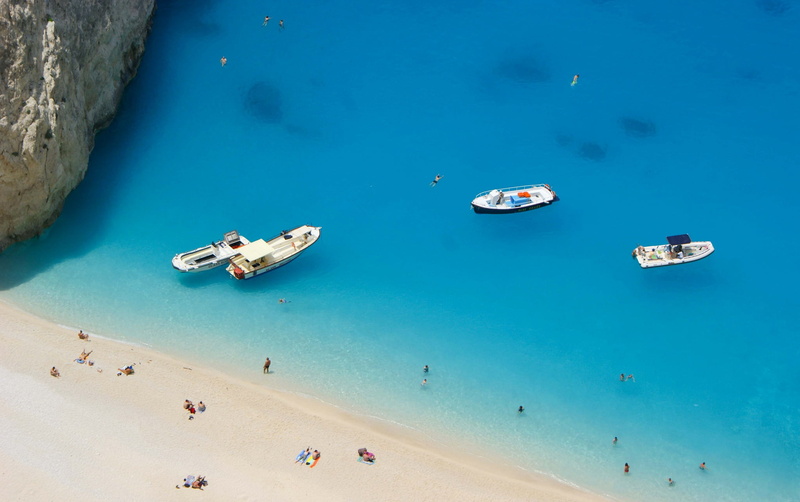 boat, The Ionian sea, island, rock, Greece, people, Zakynthos, beach, Shipwreck, 1080P