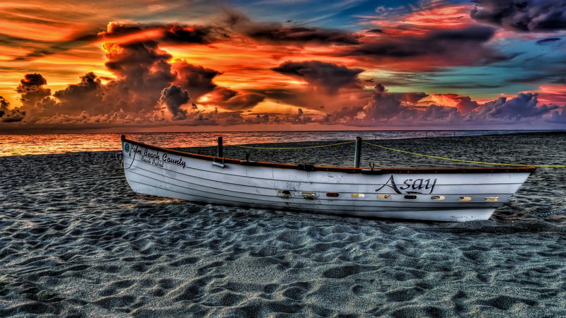 sky, beauty in nature, sandy, idyllic, land, sea, evening, nature, nautical vessel, fishing boat, tranquility, boat, cloud - sky, orange color, no people