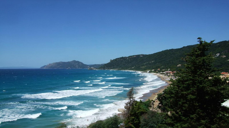3d and abstract, beach, waves, agios, mediterranean, corfu, blue, ocean, nature, 1080P, greece