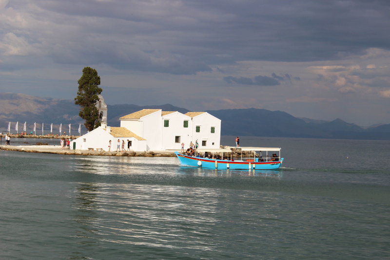 nature, transportation, passenger craft, cross, cloud - sky, water, built structure, outdoors, island, boat, mode of transportation, no people, day, greece