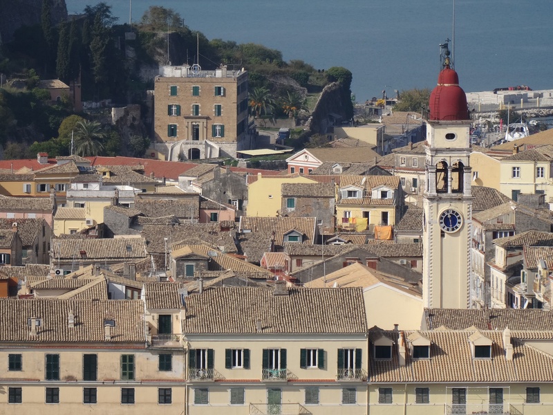 building, greek, residential district, crowd, greece, nature, roof, place of worship, built structure, corfu, buildings, crowded, community, townscape