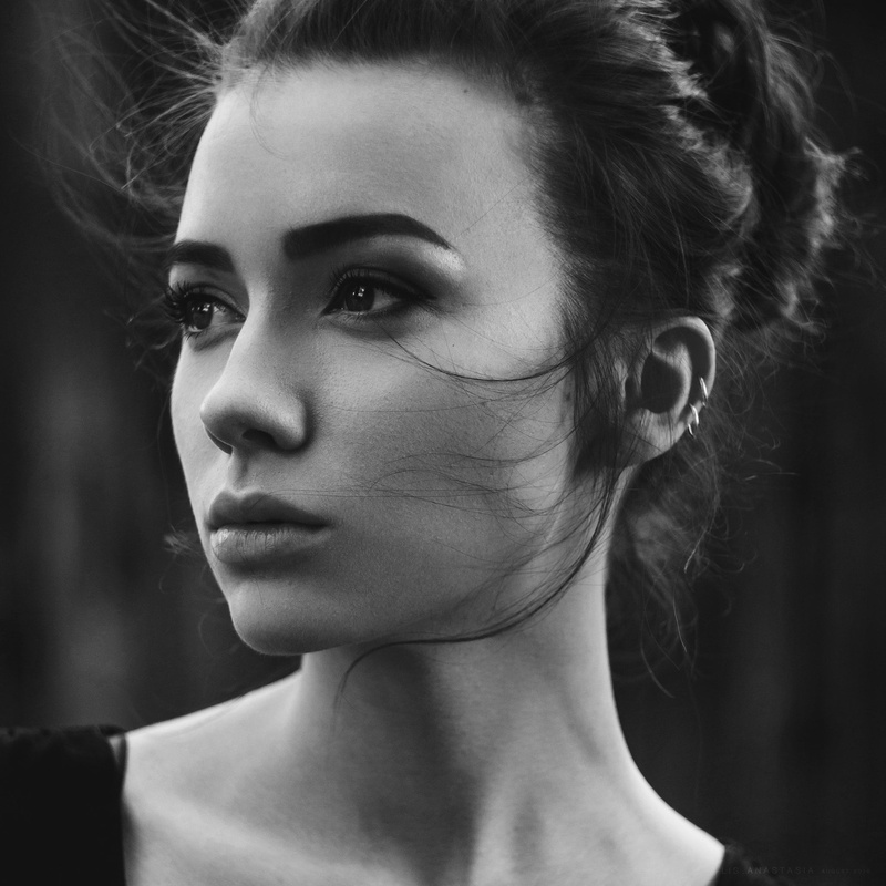 portrait, black and white photo, Mary, 1080P, girl, Anastasia Lis, photographer, look