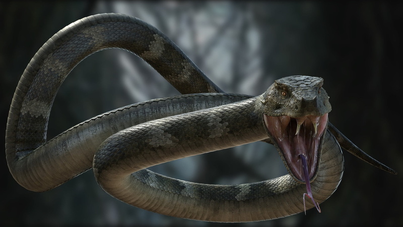 yi jiang, throw, snake, art, bite, 1080P